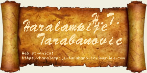 Haralampije Tarabanović vizit kartica